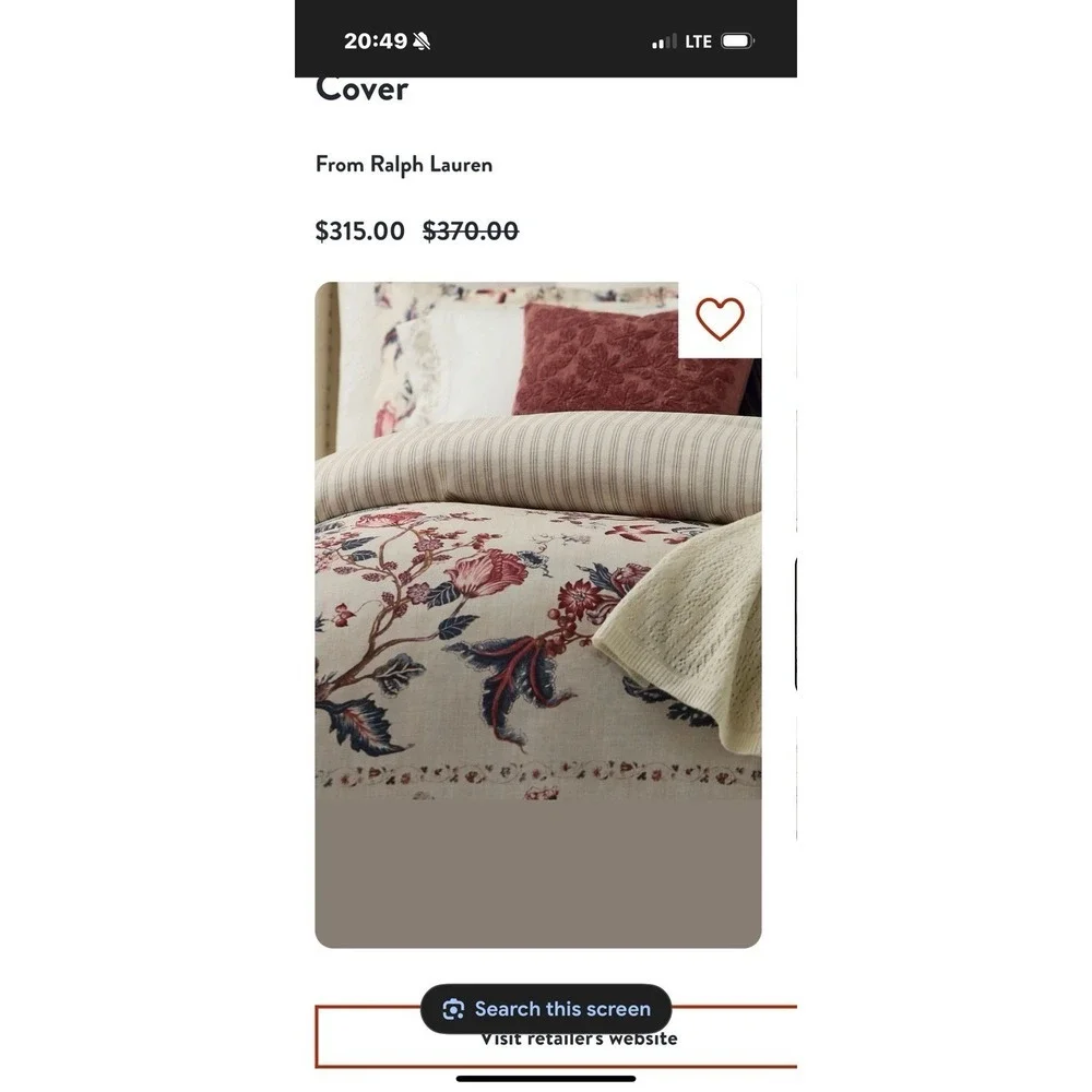 Lauren Ralph Lauren H1488 Floral Cotton Annalise Duvet Comforter Size Full Queen